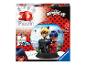 3D puzzle Ravensburger z motywem Miraculous z postaciami Ladybug i Cat Noir.
