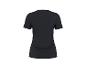 Czarny damski T-shirt z krótkim rękawem, widok z tyłu.