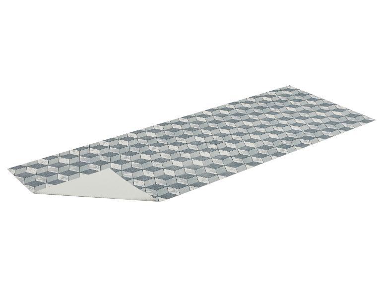 Chodnik z geometrycznym wzorem kostek 3D w odcieniach niebieskiego i białego