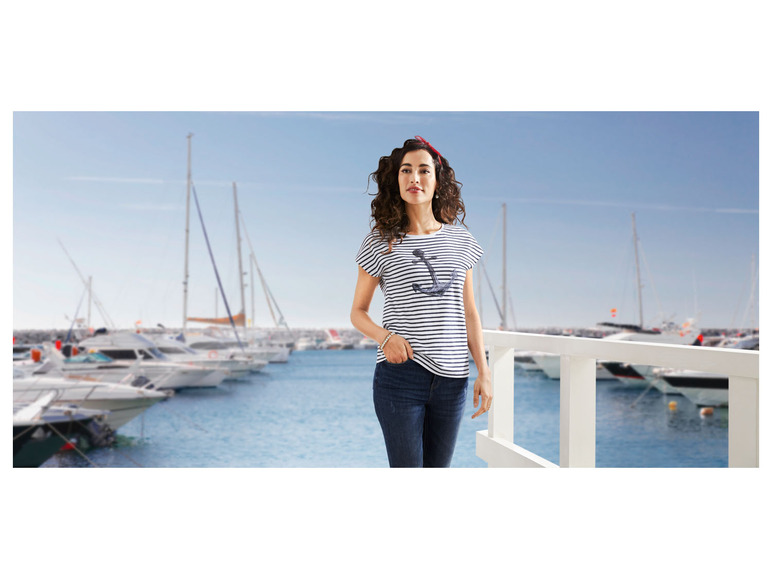 Pełny ekran: esmara T-shirt damski, z cekinowym wykończeniem w żeglarskim stylu - zdjęcie 7