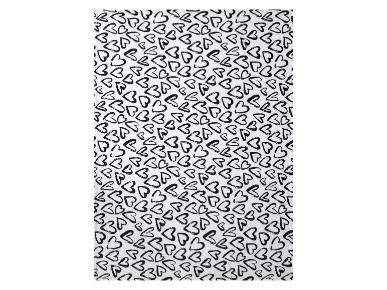 Biały ręcznik kuchenny z wzorem czarnych serc