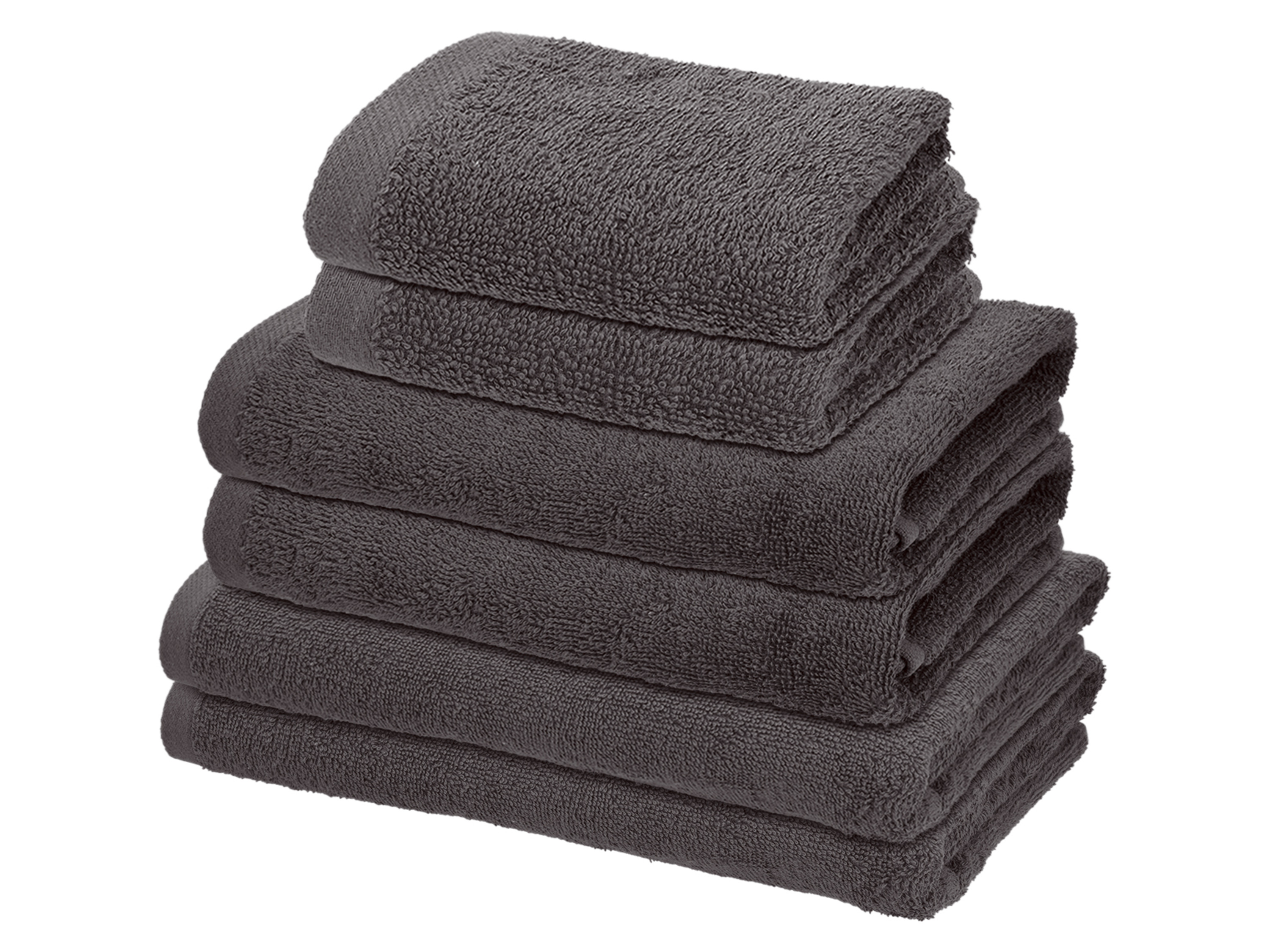 LIVARNO® Komplet 6 ręczników frotte (Antracytowy)