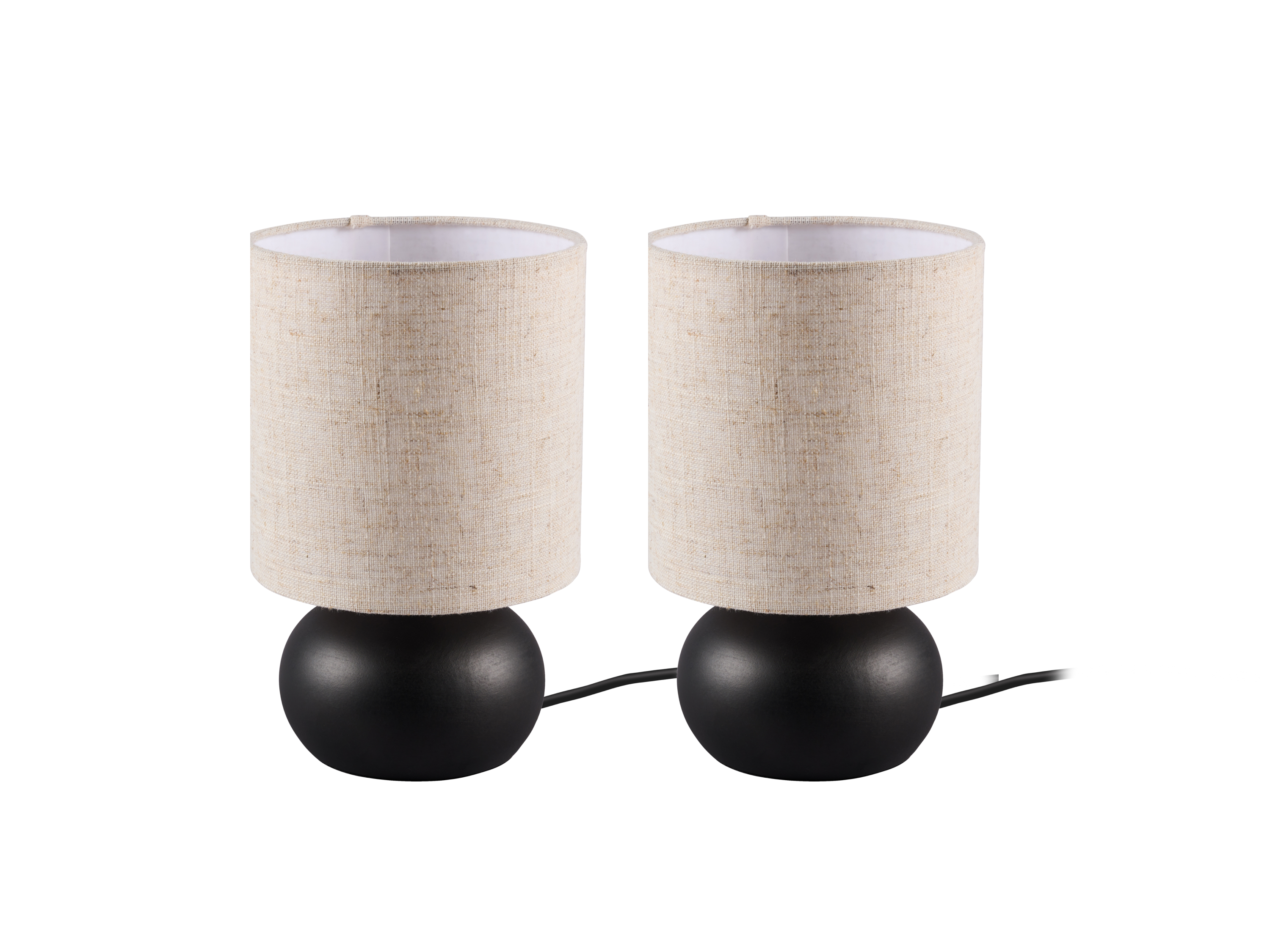 LIVARNO® Zestaw 2 lampek stołowych i nocnych LED, czarny