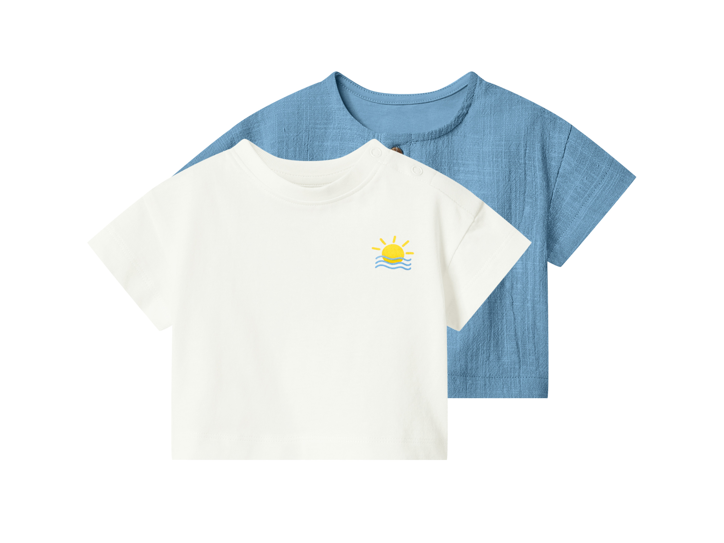 lupilu® T-shirty niemowlęce z bawełny, 2 sztuki (Biały, 62/68)