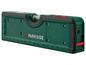Zielona poziomica laserowa Parkside z wbudowaną poziomnicą.