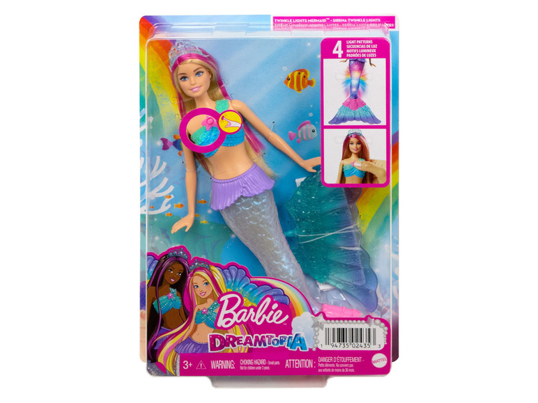 Lalka Barbie Dreamtopia z błyszczącym ogonem syreny.