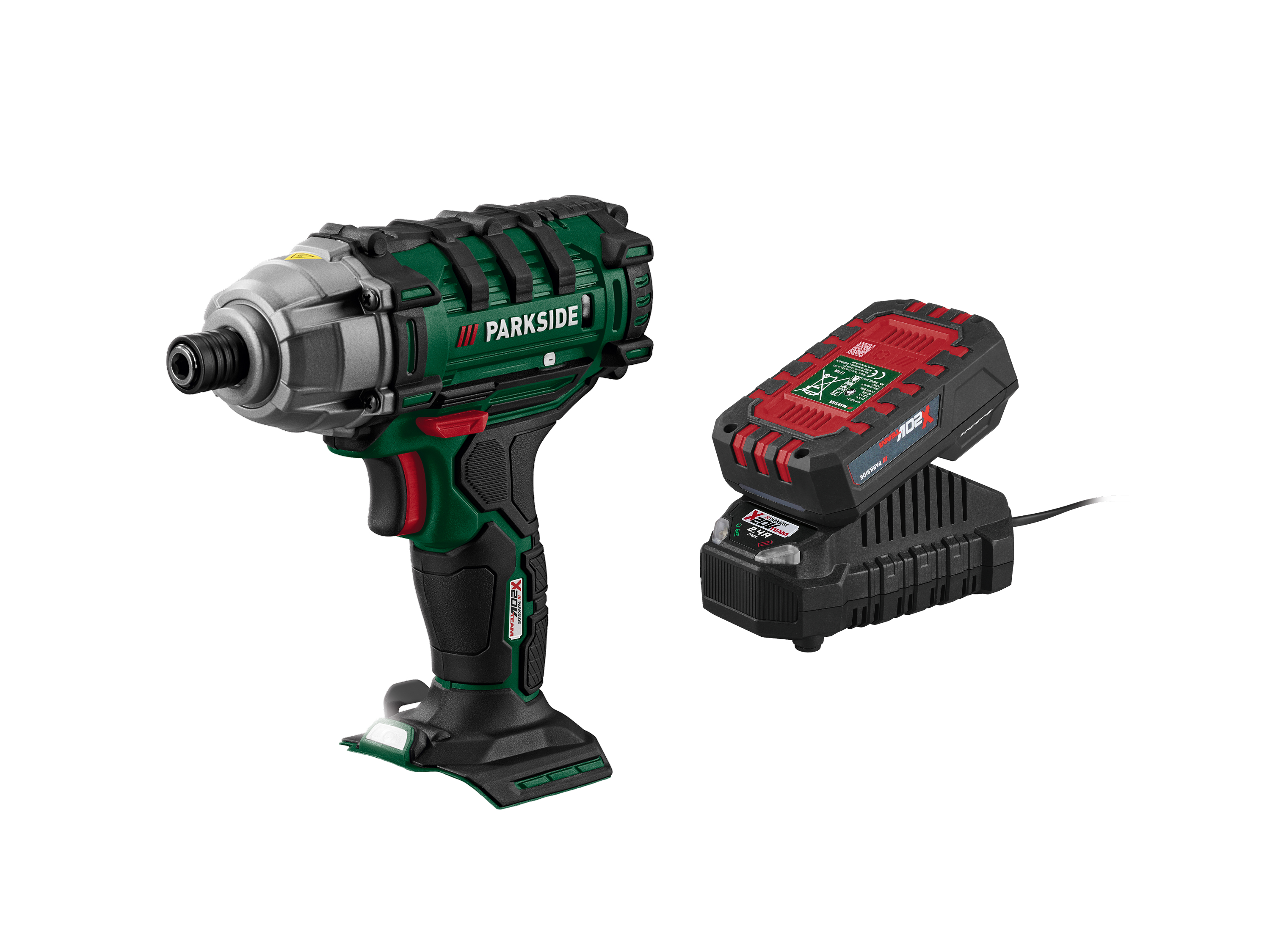 PARKSIDE® Zestaw Zakrętarka udarowa, 20 V z akumulatorem, 2 Ah i ładowarką 2,4 Ah