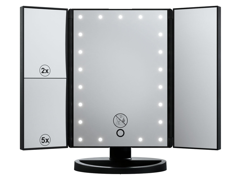 Pełny ekran: LIVARNO home Składane lustro kosmetyczne MKSLK 6 A2, z oświetleniem LED - zdjęcie 2