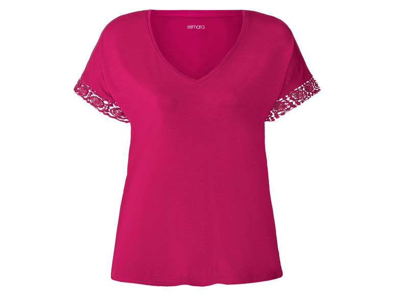 Pełny ekran: esmara® T-shirt damski z wiskozą, z ozdobną koronką - zdjęcie 9