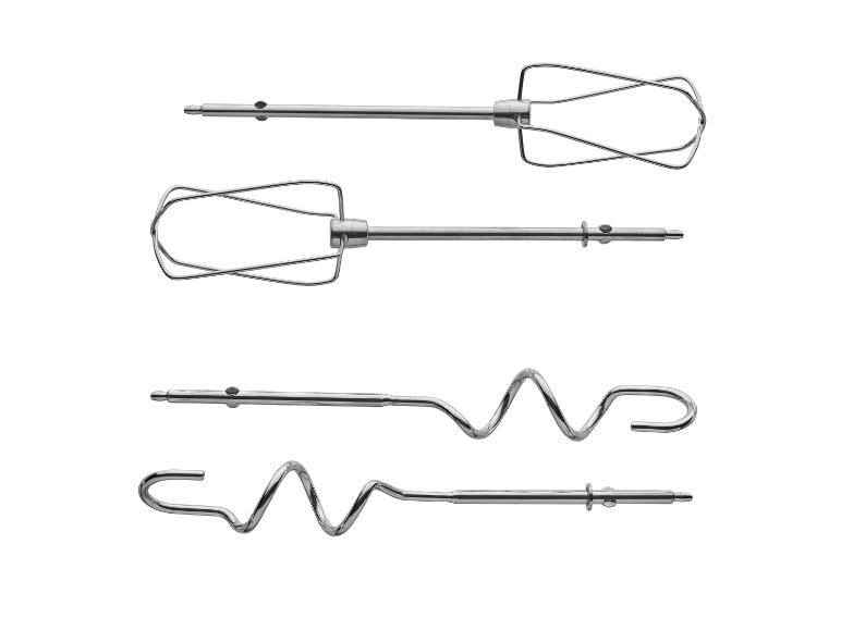 Zestaw metalowych trzepaczek i haków do ciasta do miksera