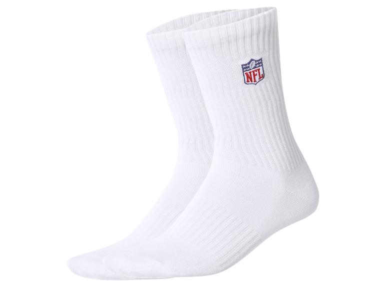 Para białych skarpet z logo NFL