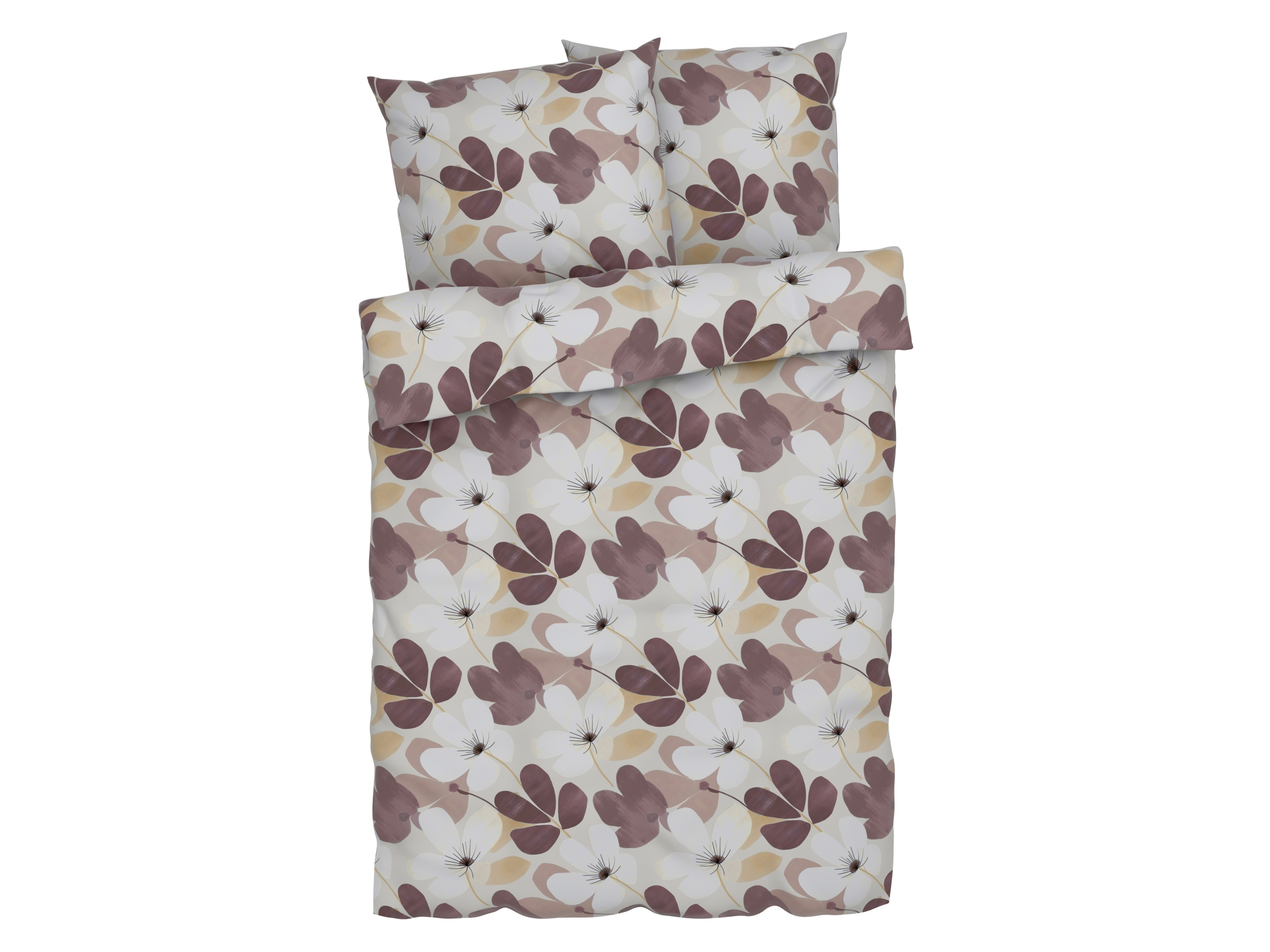 LIVARNO home Pościel dwustronna z mikrowłókna satynowego, 220 x 200 cm (Kwiaty)