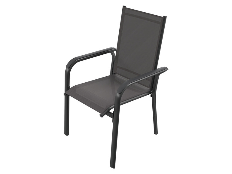 Pełny ekran: LIVARNO HOME Aluminiowe krzesło sztaplowane Houston, czarny/ antracyt - zdjęcie 1