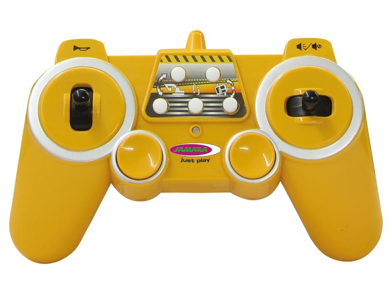 Żółty pilot do zabawek z logo Jamara i napisem „just play”.