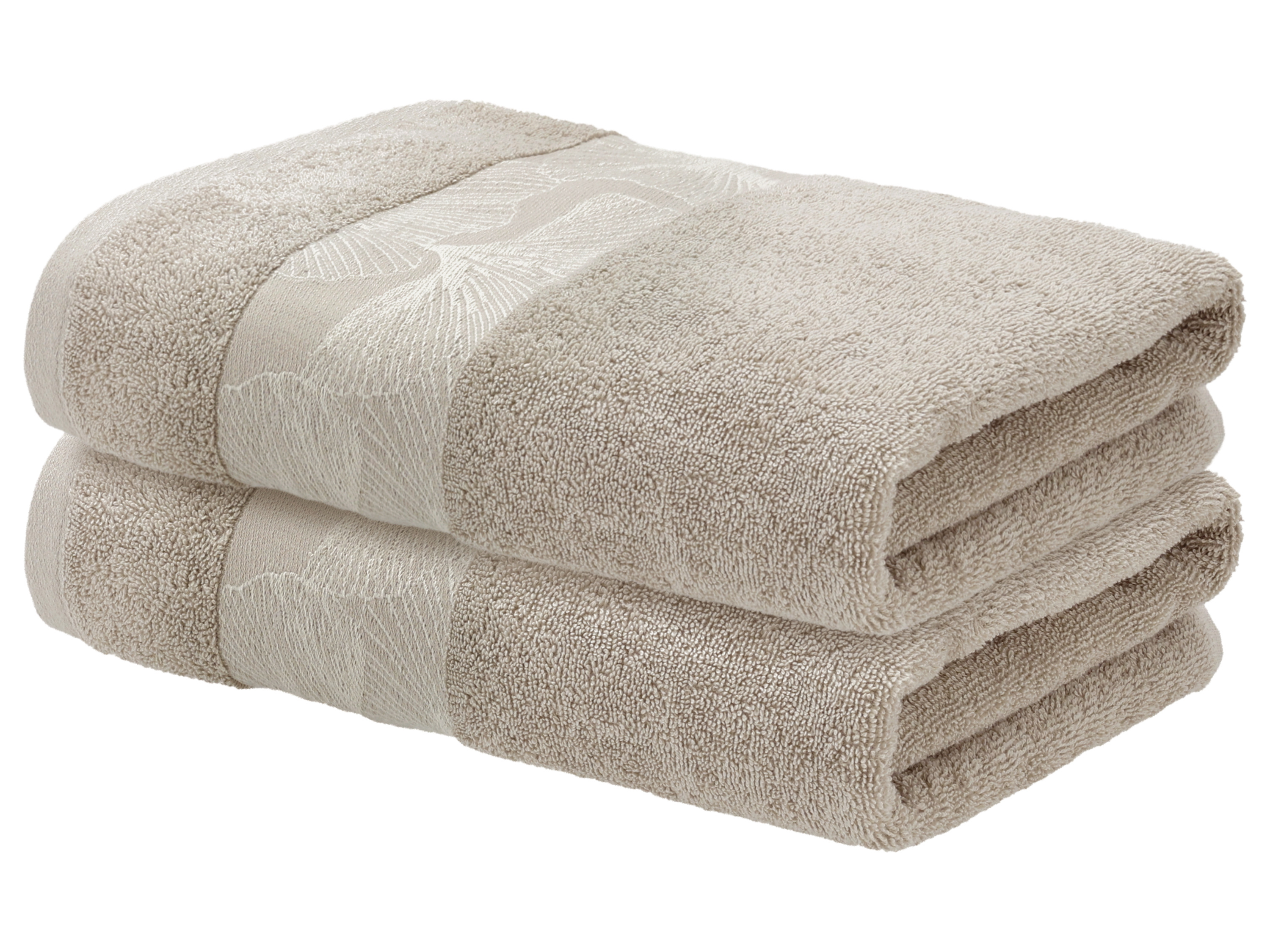 LIVARNO® Ręczniki frotte, 2 sztuki, 50 x 100 cm (Kremowy)