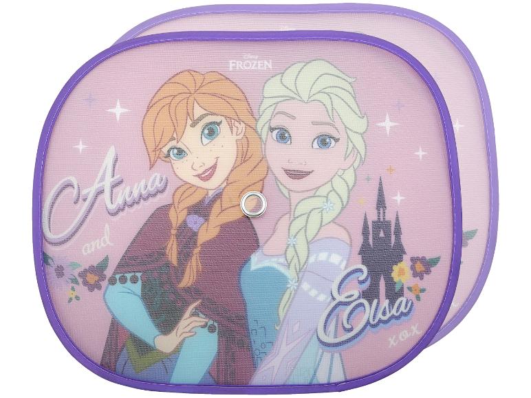 Osłona przeciwsłoneczna do samochodu Disney Kraina Lodu z Anną i Elsą na różowym tle