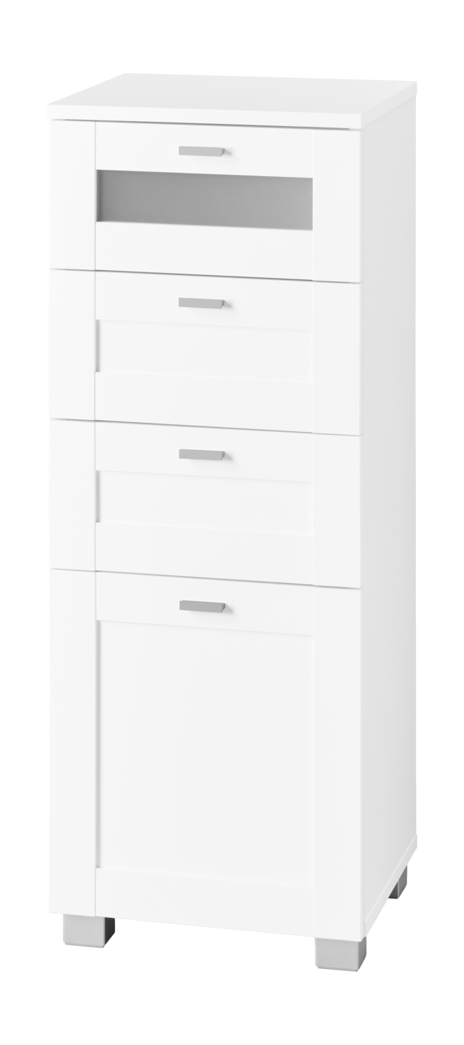 LIVARNO® Szafka boczna łazienkowa Basel, biała, 37x34,8x97,9