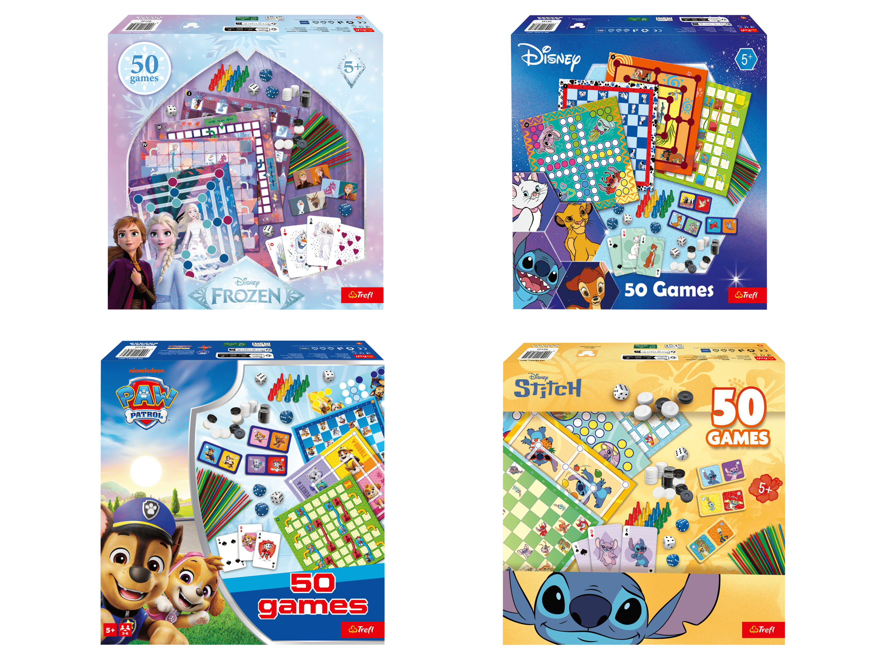 TREFL Zbiór gier Kraina Lodu / Disney / Psi Patrol / Stitch