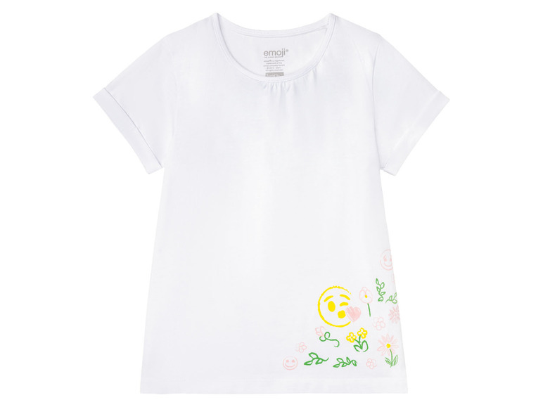 Pełny ekran: T-shirt dziewczęcy z biobawełny, z kolekcji Emoji, 1 sztuka - zdjęcie 5