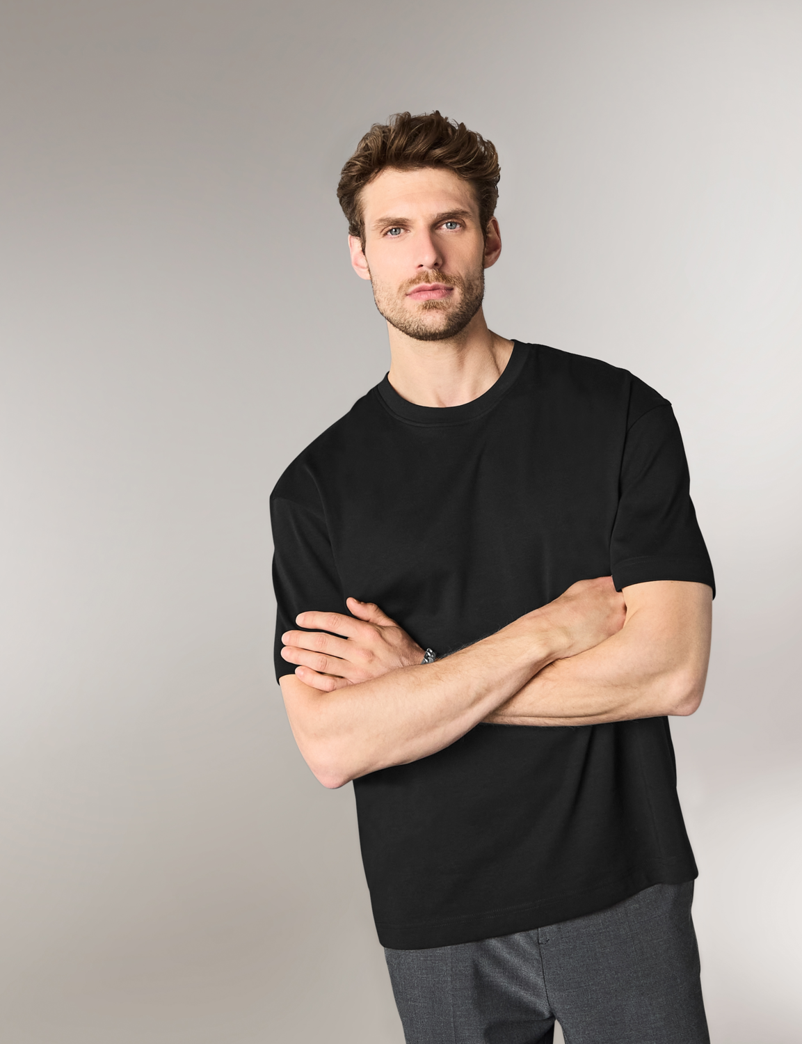 ESMARA MEN T-shirt premium męski oversize (Czarny, XL (56/58))