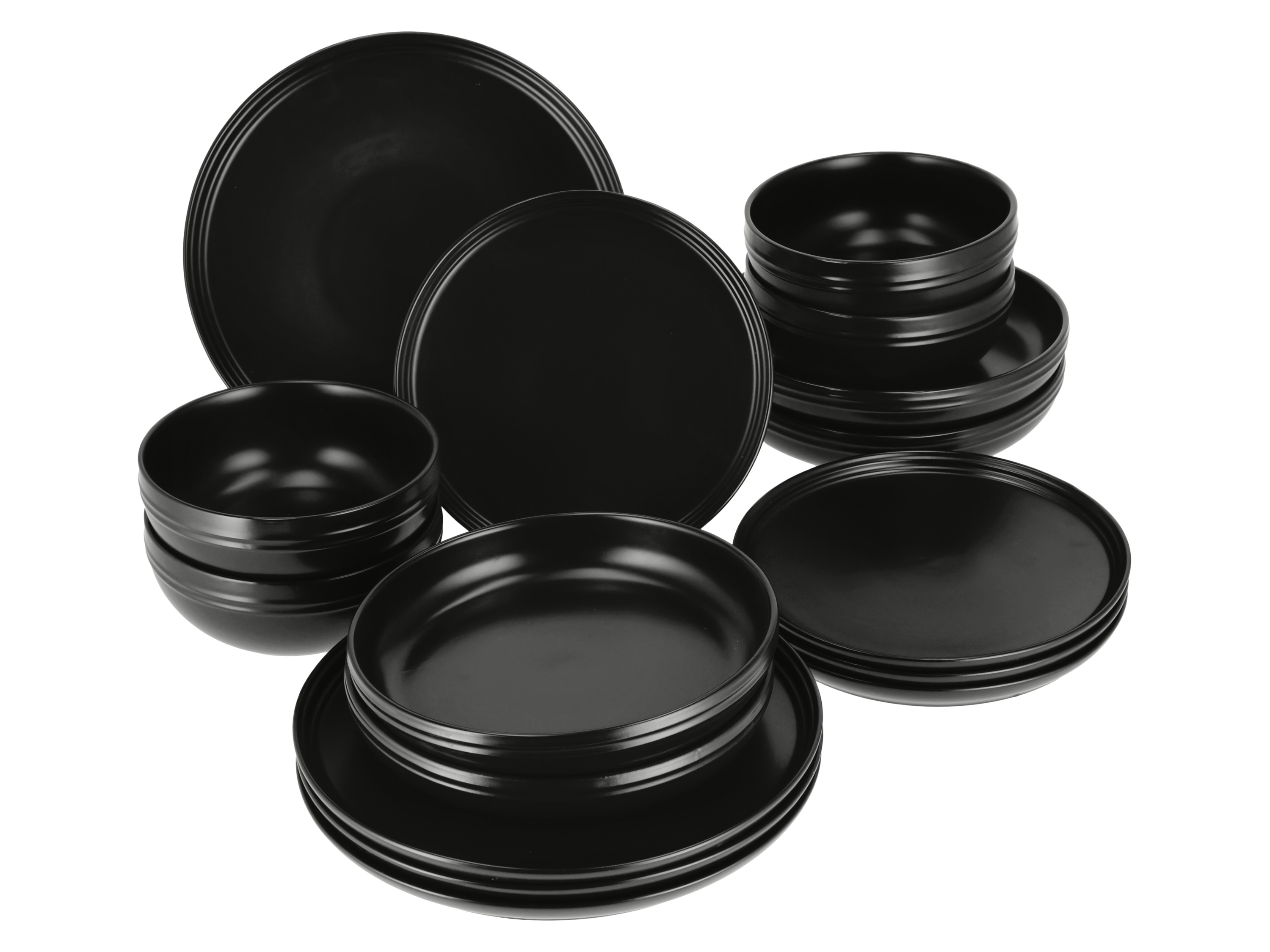 SILVERCREST® Serwis obiadowy, 16-elementowy (Czarny)