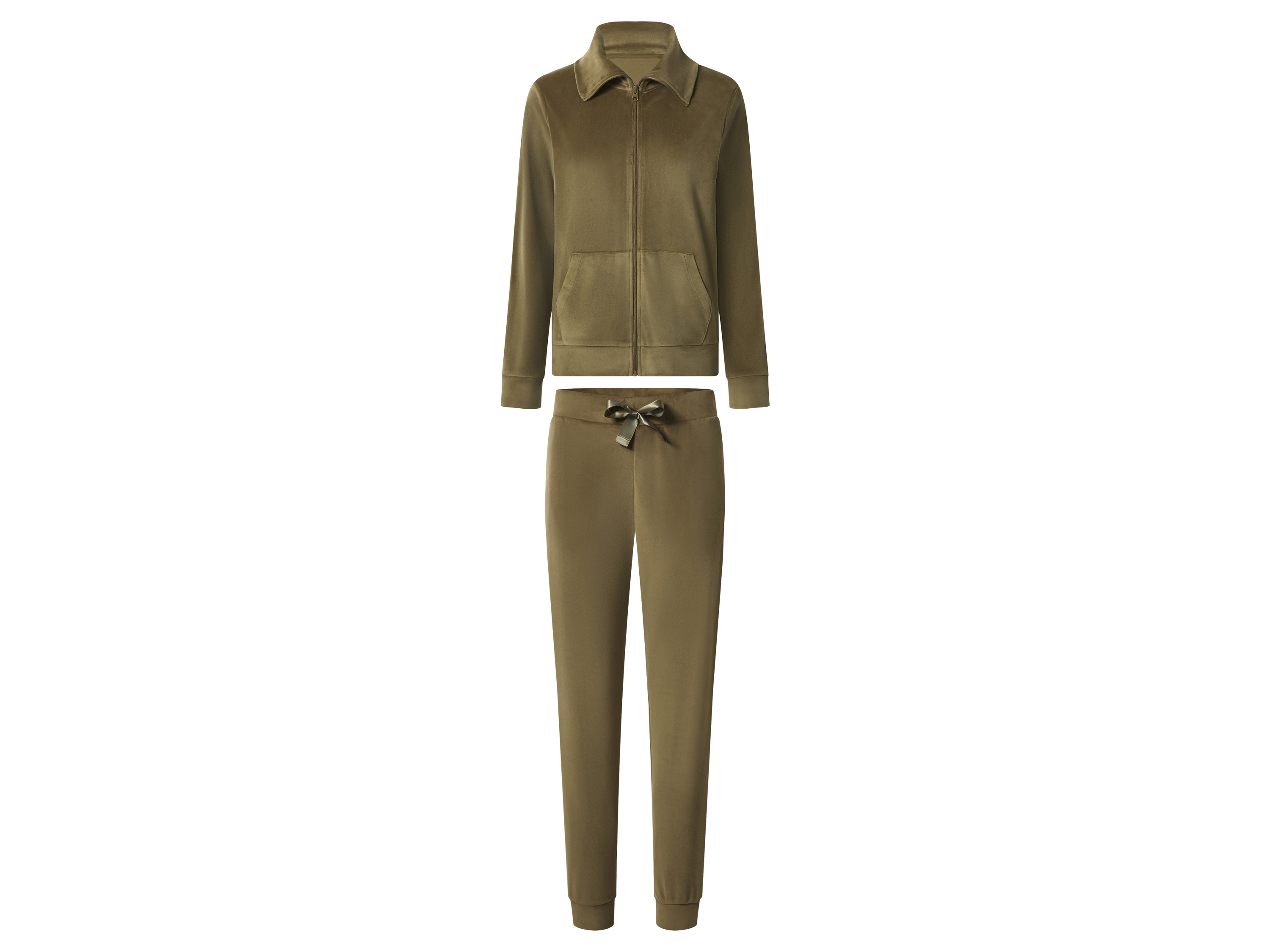 esmara® Dres welurowy damski (Oliwkowy, L (44-46))