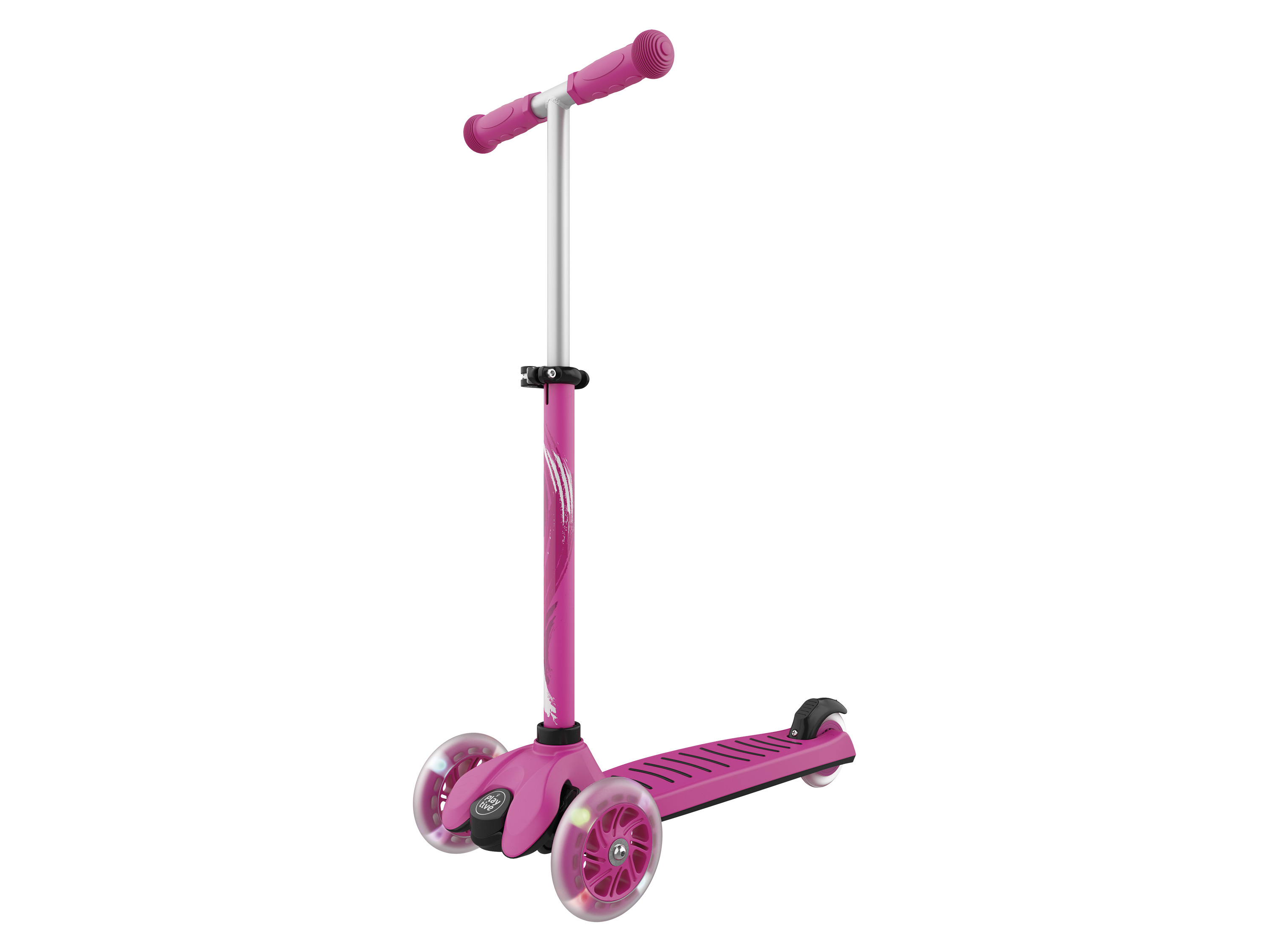 Playtive Hulajnoga trójkołowa z diodami LED (Różowy)