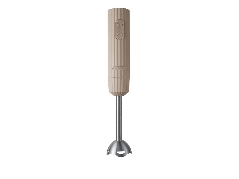 Beżowy blender ręczny SilverCrest z przyciskami włącz/wyłącz i turbo