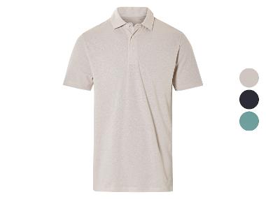 LIVERGY® Koszulka polo męska z lnem i bawełną