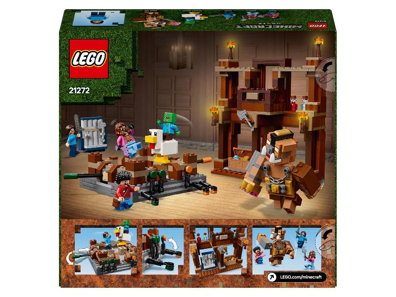 Zestaw klocków konstrukcyjnych z figurkami i budowlą w stylu Minecraft, numer 21272.