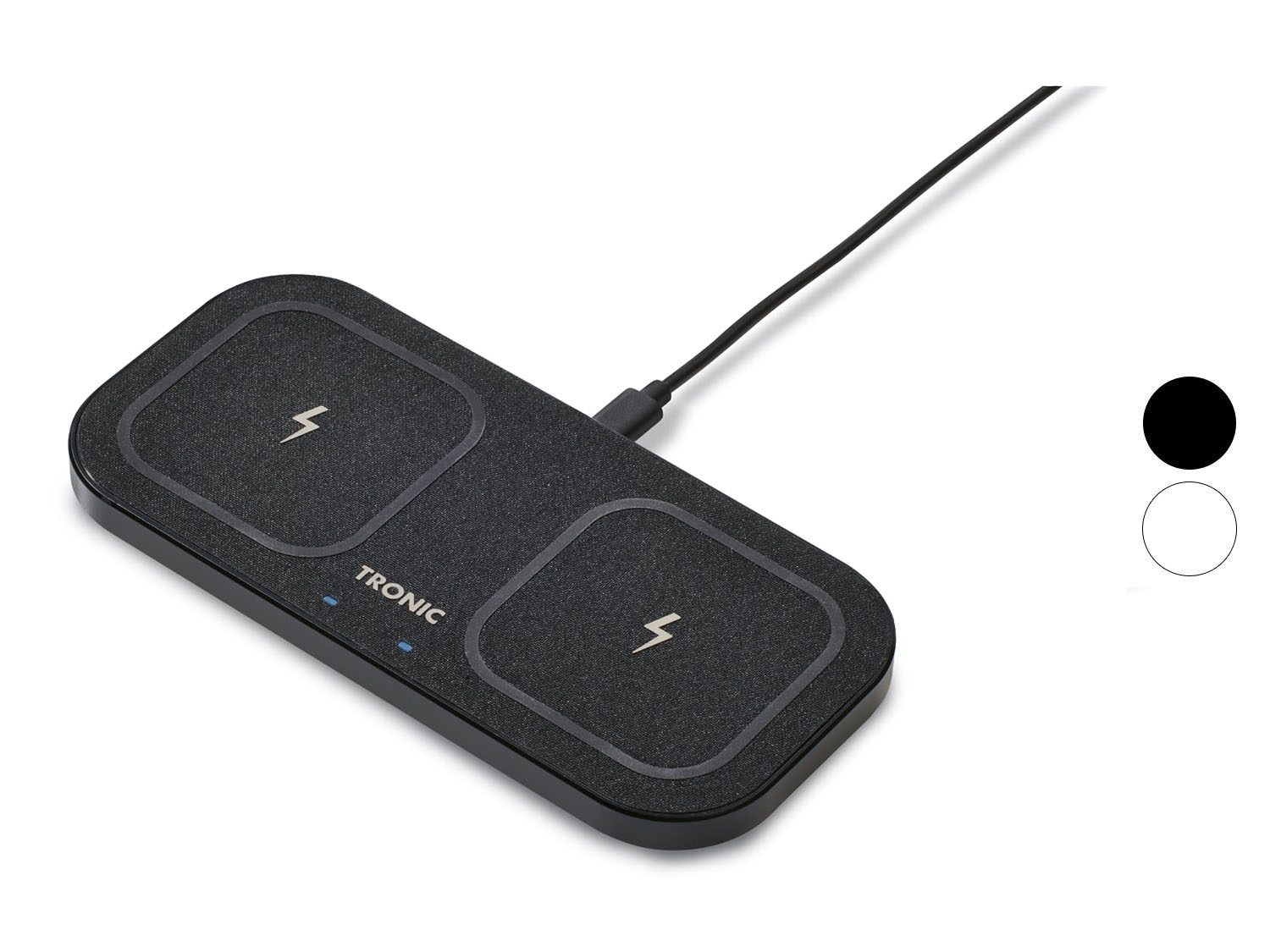 TRONIC® Podkładka ładująca Qi® Dual, metalowa ramka, z zasilaczem 30 W
