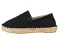 Czarne espadryle z juty.