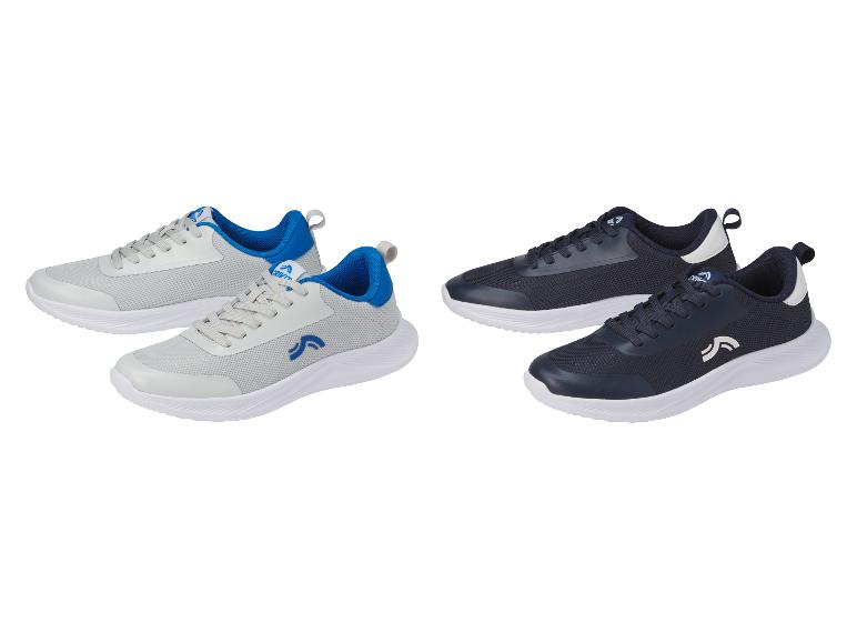 Buty sportowe Crivit: modele szary i granatowy.