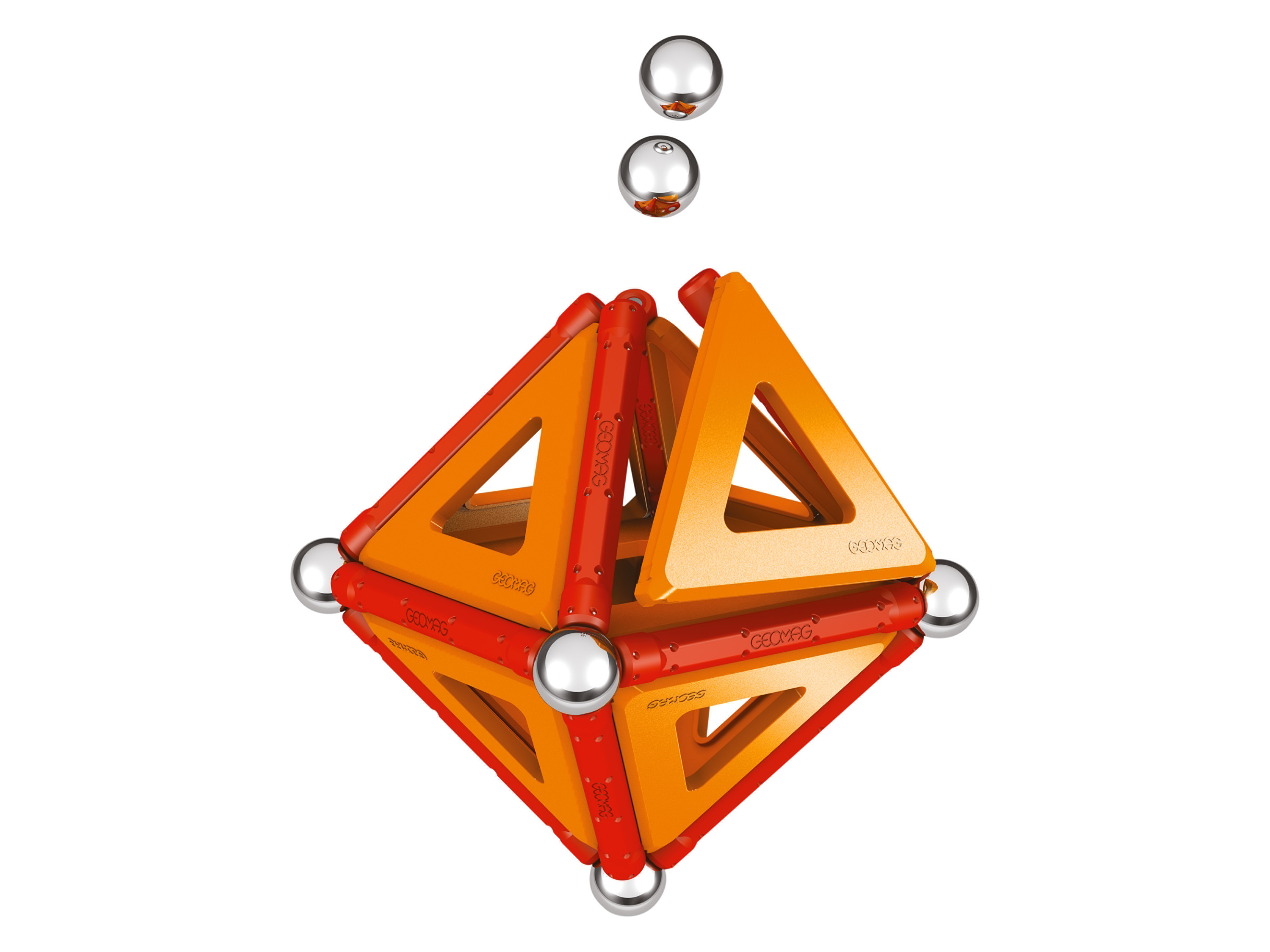 Geomag Klocki magnetyczne, 35 elementów (Classic Pannels pomarańczowy)