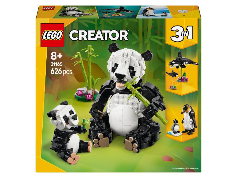 Zestaw LEGO Creator 3 w 1 Panda z 626 elementami, który można przebudować na orkę lub pingwiny.