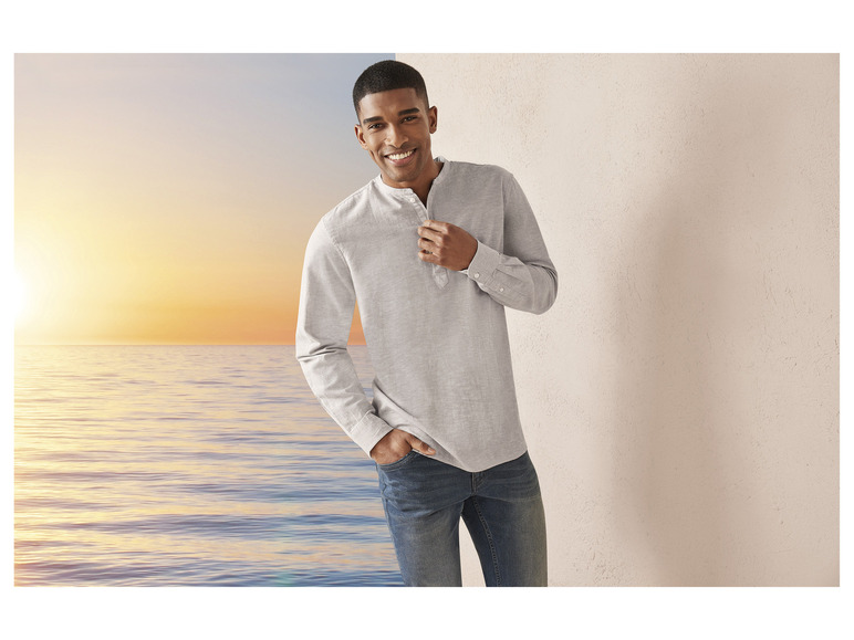 Pełny ekran: LIVERGY® Koszula męska z bawełną i lnem, Regular Fit - zdjęcie 3