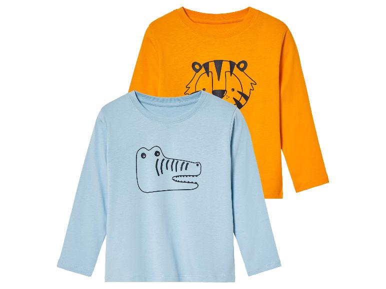 Dwa długie t-shirty z nadrukiem tygrysa i krokodyla.