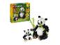 Zestaw LEGO Creator 3 w 1 z matką pandą i jej młodym, bambusem oraz pudełkiem zestawu.