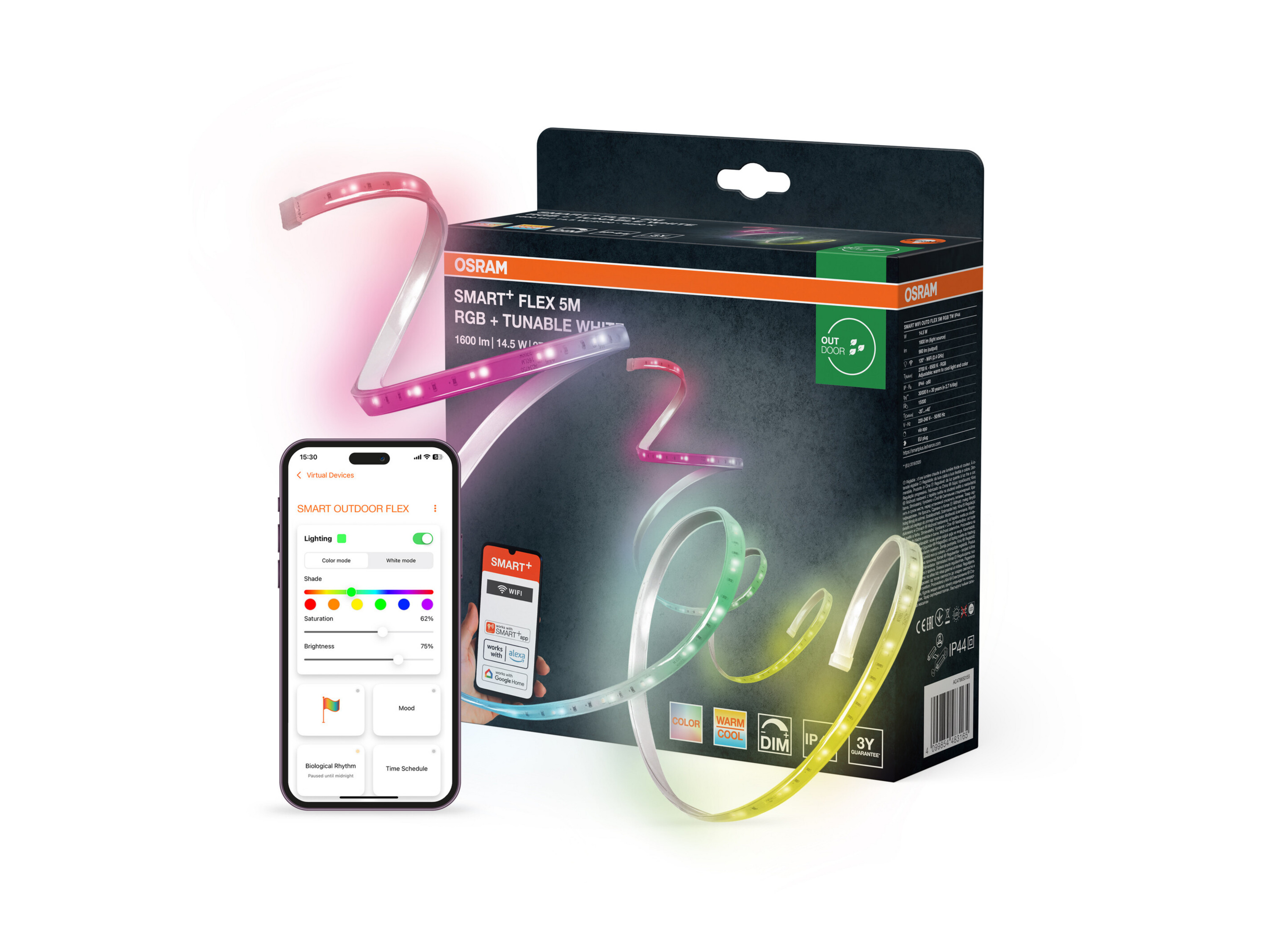 OSRAM Inteligentna taśma LED Smart Wifi Flex RGB TW IP44 zewnętrzna (5 m)