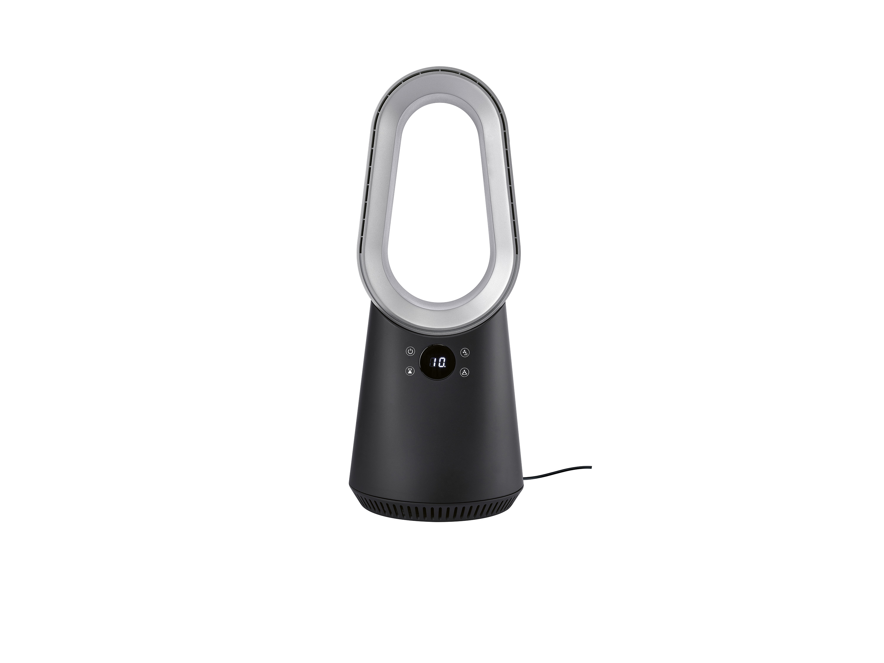 SILVERCREST® Miniwentylator, bezwirnikowy, z wyświetlaczem LED (Czarny)