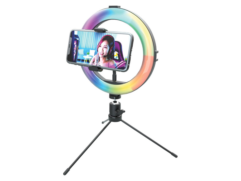 Pełny ekran: Digipower Lampa pierścieniowa RGB, 25 cm, z 3 trybami świecenia i 15 kolorami - zdjęcie 5