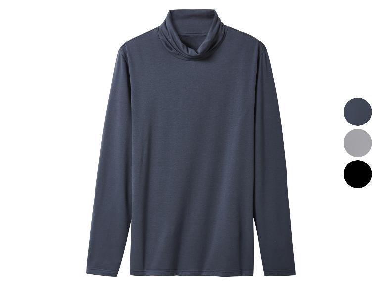 Ciemnoszary golf z długim rękawem, z widocznymi opcjami kolorystycznymi.