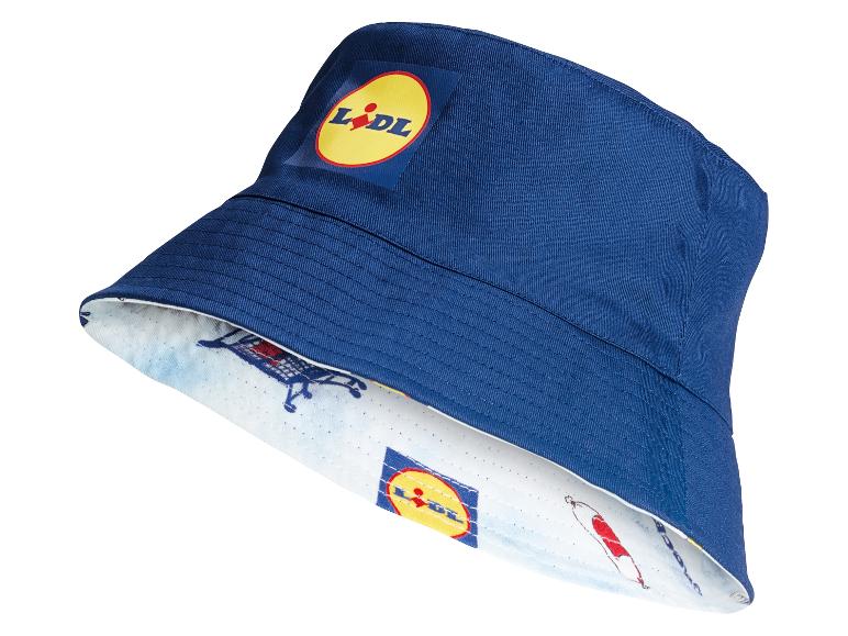 Rewersyjna czapka typu bucket Lidl, wzór wózka.