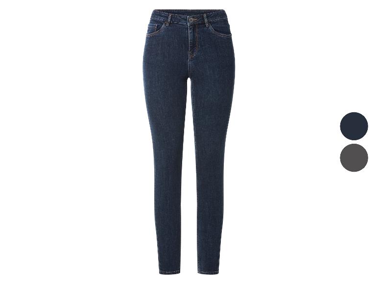 Ciemnoniebieskie jeansy skinny z wysokim stanem, z opcją koloru szarego.