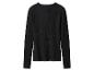 Czarna prążkowana bluzka z długim rękawem i okrągłym dekoltem.