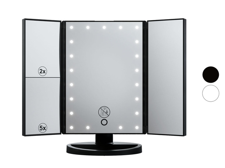 Pełny ekran: LIVARNO home Składane lustro kosmetyczne MKSLK 6 A2, z oświetleniem LED - zdjęcie 1