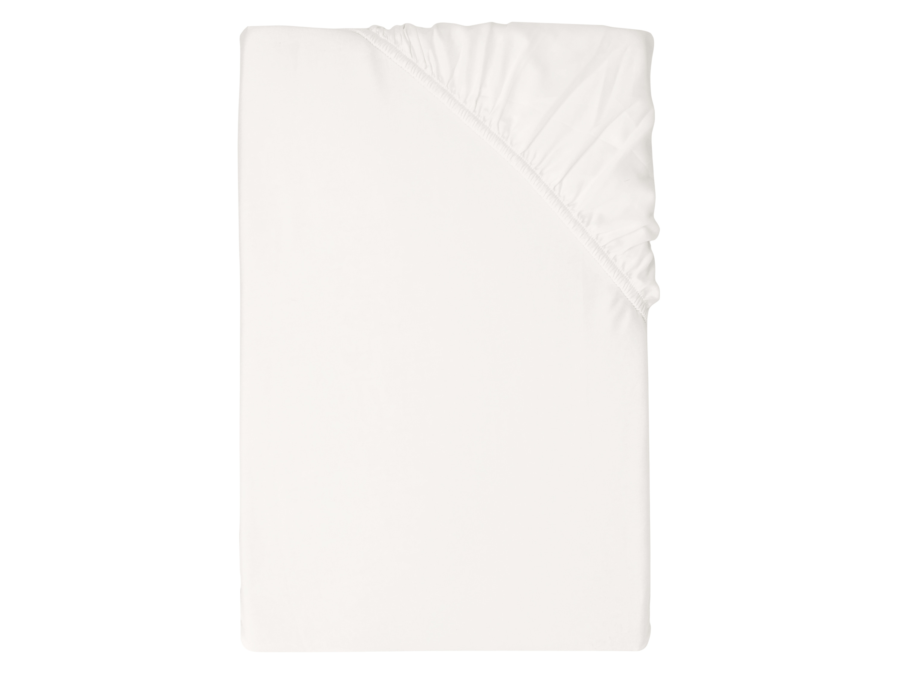 LIVARNO® Luksusowe prześcieradło satynowe z bawełny i wiskozy bambusowej z gumką, 90-100 x 200 cm (Biały)