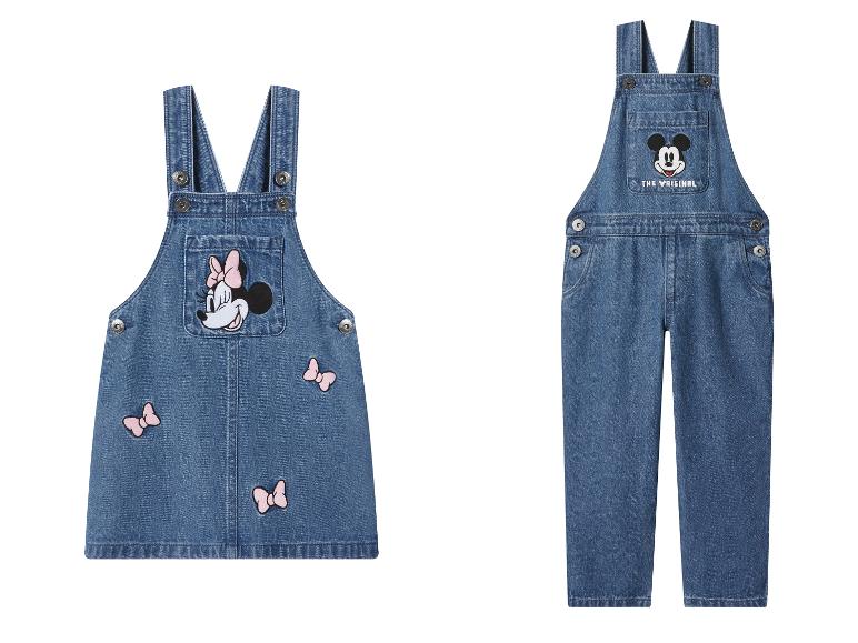 Dżinsowa sukienka i spodnie ogrodniczki z motywami Myszki Minnie i Miki