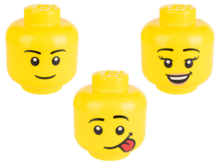 Pełny ekran: Pojemnik do przechowania w kształcie głowy Lego, 2 elementy - zdjęcie 1