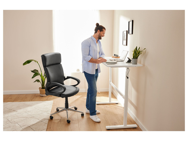 Pełny ekran: LIVARNO home Krzesło obrotowe, z tapicerowaniem ze skaju - zdjęcie 2